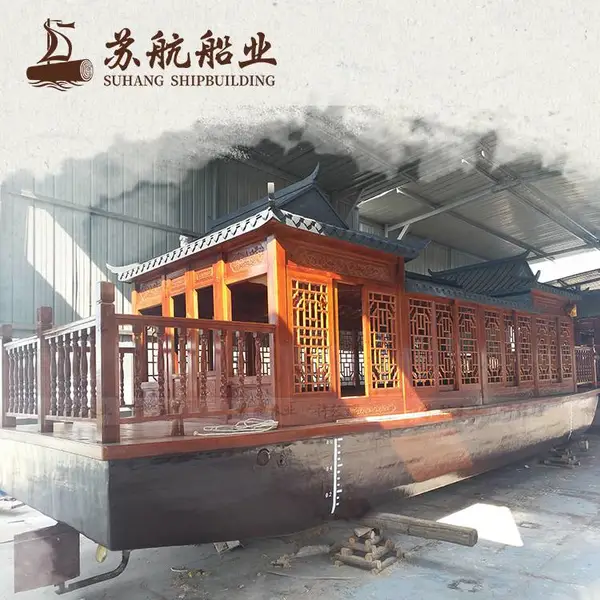加工定制水上餐厅船 景区游玩船 玻璃钢画舫船
