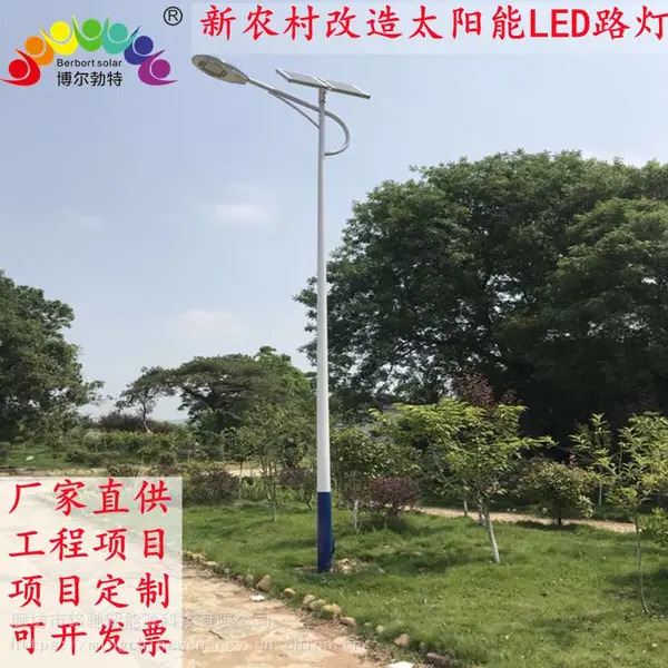 博尔勃特 7米太阳能LED路灯60W高亮灯珠公园园区道路亮化照明