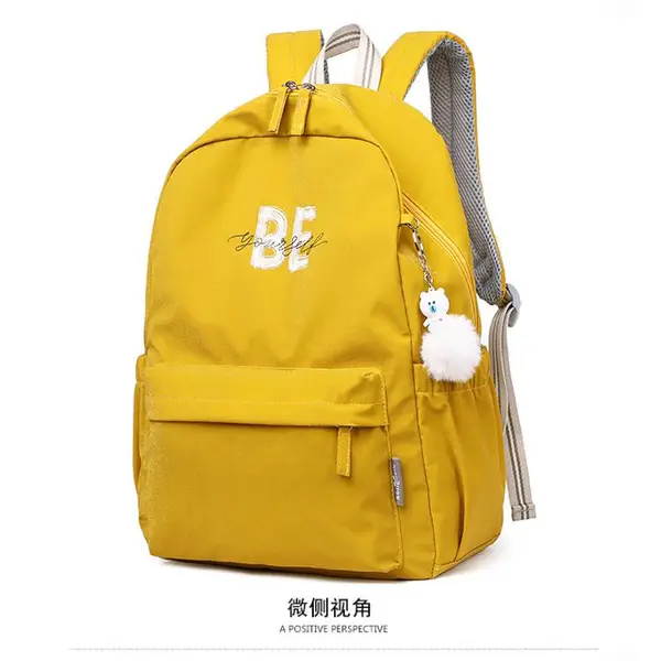 小学生书包女减负护脊 轻便初中生双肩背包纯色小学高年级书包