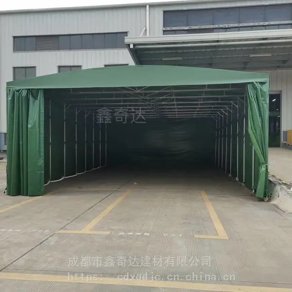 推拉雨棚 伸缩折叠雨蓬 仓库帐篷篷房定做安装
