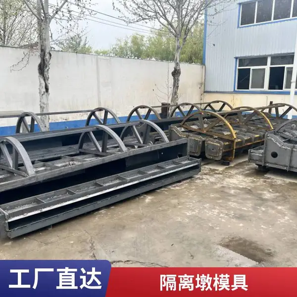 道路桥梁过渡的翼墙模具展示水泥隔离墩预制成型钢模具