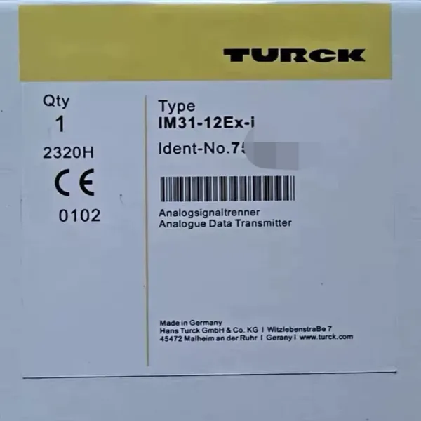 TURCK/图尔克 IM31-12Ex-I隔离放大器 安全栅