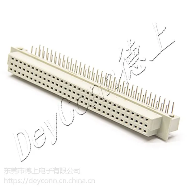 德上电子DIN41612欧式插座 364 三排空一排64P 欧插连接器弯母