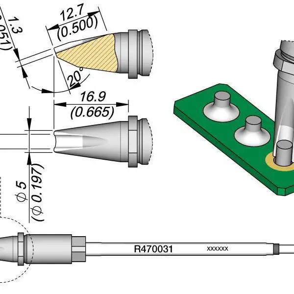 西班牙JBC捷毕禧R470032焊接连接器内部? 4引线烙铁头