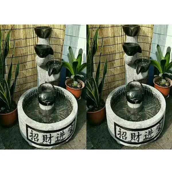 室内装饰石雕水轮多少钱 招财石头水轮哪里买 尺寸可定制