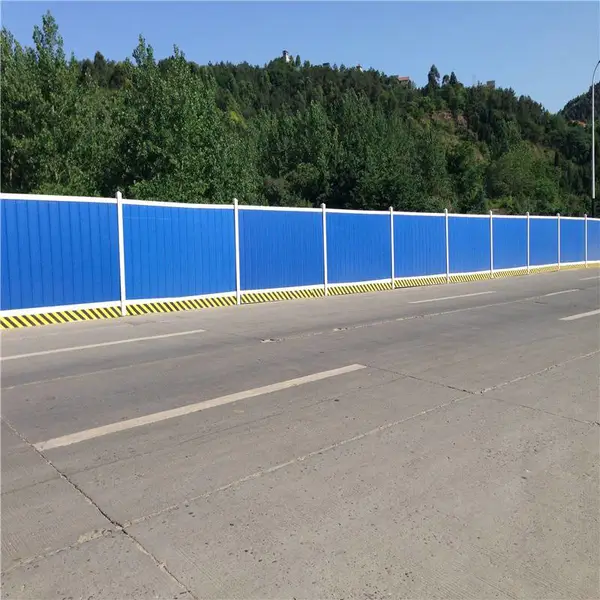 加厚铁皮挡板 工地施工护栏 印花小草彩钢板围挡