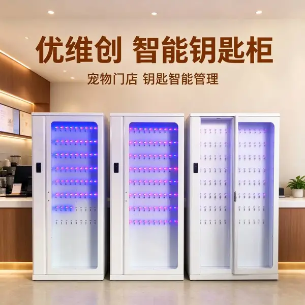 优维创人脸识别宠物门店智能钥匙柜寄养间钥匙管理rfid自动记录
