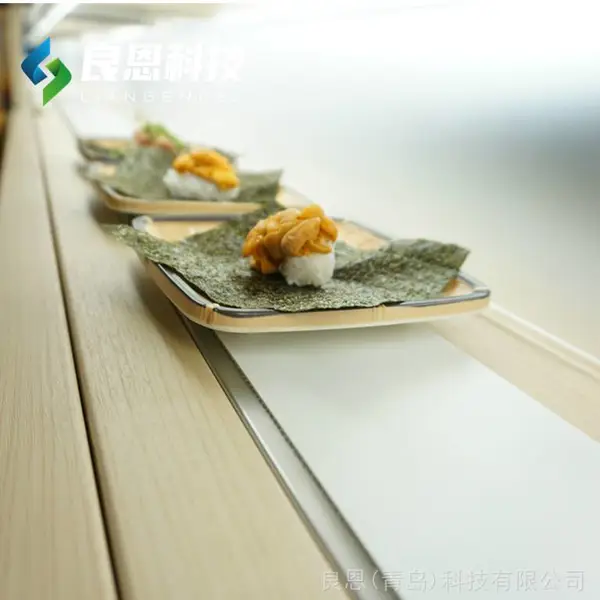 不锈钢定点输送皮带 智能送餐输送带 送餐台车 回转寿司机器人