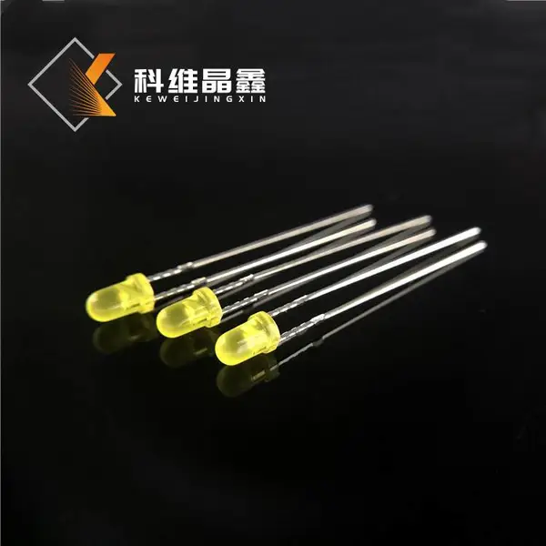 F3圆头黄发黄LED灯珠3mm黄色散光高亮直插LAMP