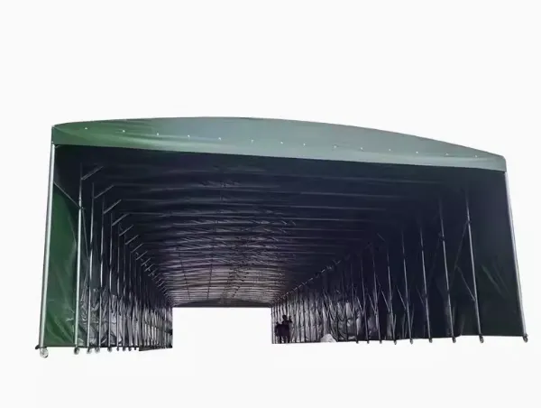 大型推拉雨棚移动伸缩雨蓬户外电动厂房仓库活动棚篮球场遮阳帐篷