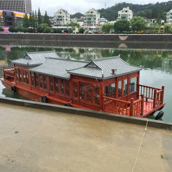 戴氏玻璃钢画舫船 专业定制景区电动玻璃钢画舫船 玻璃钢画舫船定制