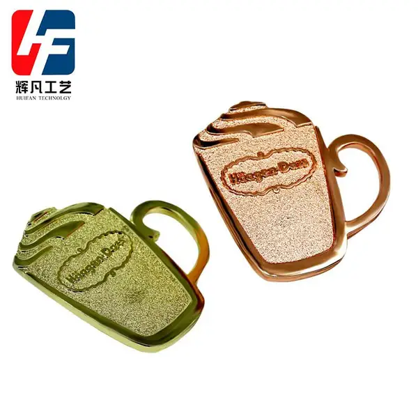 广告销售金属徽章 电镀金属茶杯徽章制作 深圳徽章厂