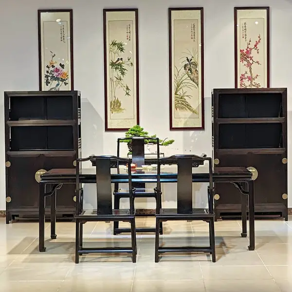 印尼黑酸枝 阔叶黄檀红木家具 茶台画案款式大全 名琢世家厂