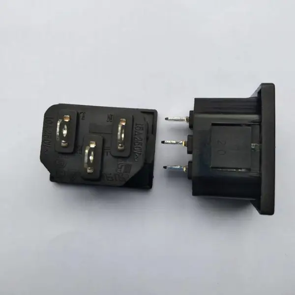 阳琦供应台式机箱C14公座电饭锅IEC電源插座三芯全铜公座