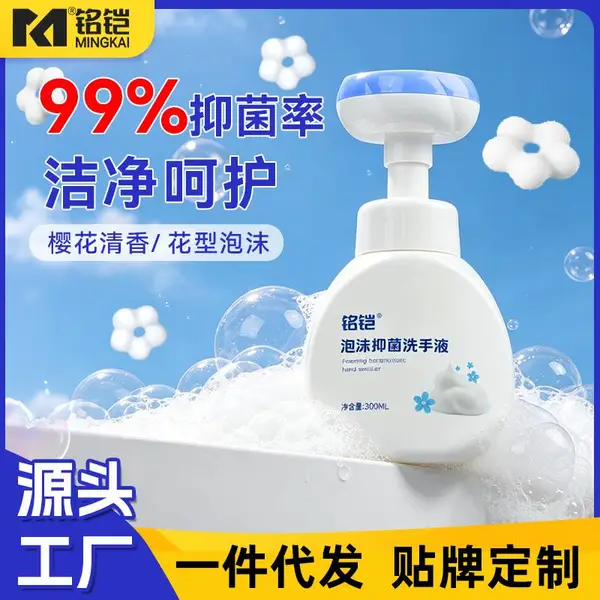 铭铠家用花朵泡沫抑菌洗手液 300ml按压式宝宝儿童无刺激消毒洗手液