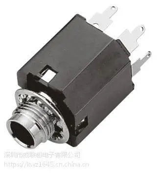 5P立式插板音频插座 螺口?pj-629hb 磷铜+LCP黑胶