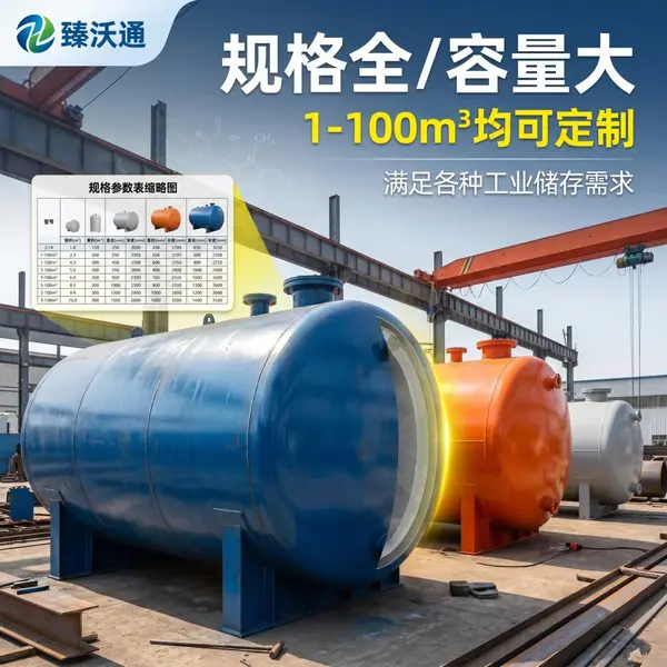 陕西横山区钢衬四氟储罐 耐高温防腐储罐 工业反应储液罐定制