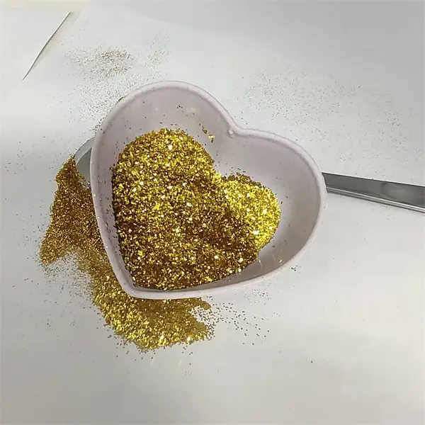 供应手机装饰闪光粉 工艺品用金葱粉 金色闪光片0.4毫米