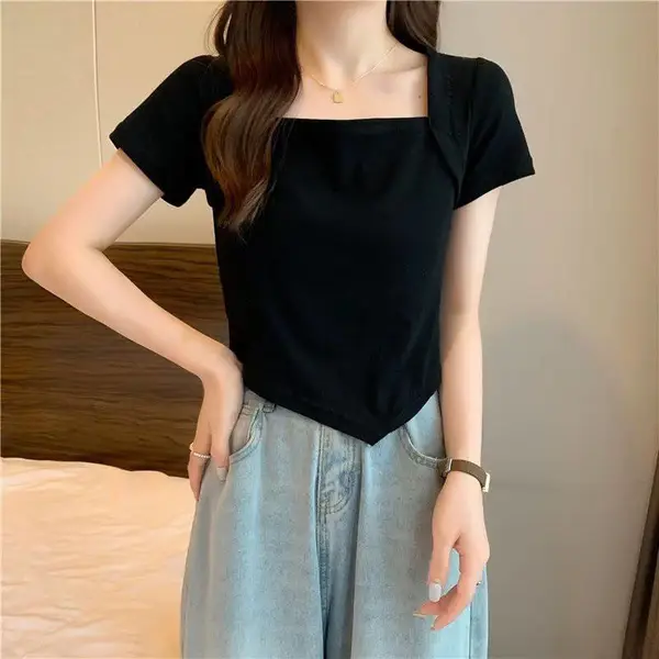 夏季辣妹女装吊带上衣1-3元的服装尾货女港风宽松薄款衬衣