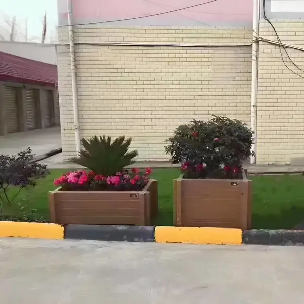 水泥景观圆形仿木花桶 成品钢筋混凝土方形组合花箱花盆