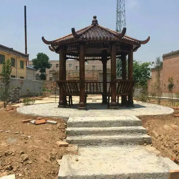 供应胶州校园木凉亭 胶州公园四角景观亭设计