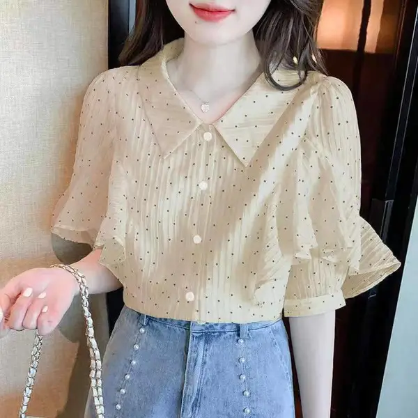广西玉林北流服装批发市场在哪里？韩版甜美女装上衣正品雪纺短袖批发