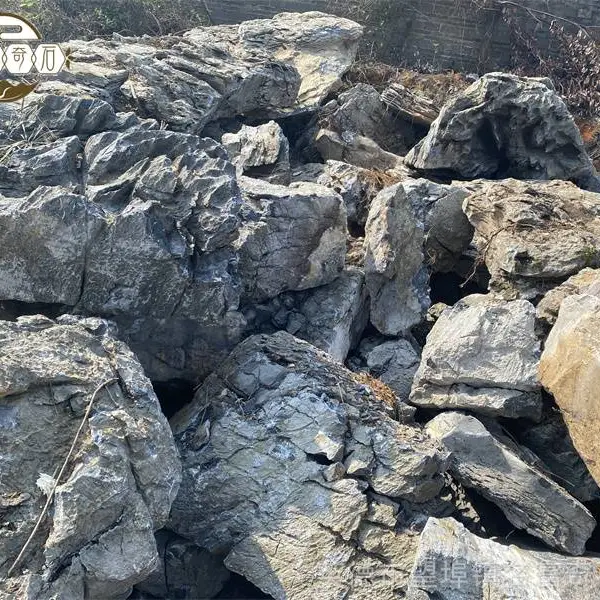 贵州贵阳英石原石-流水喷泉大型假山-鱼池花园庭院造景