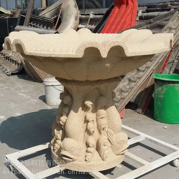玻璃钢花盆厂家 玻璃钢仿砂岩花盆图片 玻璃钢石头漆花钵订购玻璃钢花器定制广东肇庆泽弘