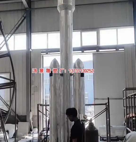 316不锈钢火箭模型雕塑 探空火箭火箭不锈钢标志模型