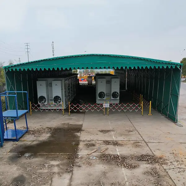 厂房悬空推拉篷 大型轨道落地式电动伸缩雨棚 遮阳篷定制安装
