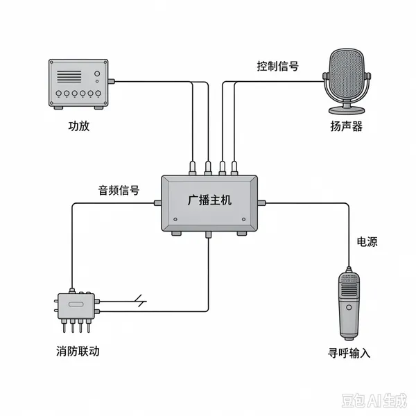 公共广播系统 支持分区寻呼 消防联动 校园商场酒店广播设备