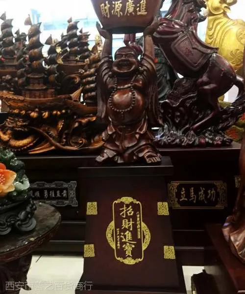 西安开业大摆件,马到成功落地树脂大摆件,仿木纹开业庆典落地工艺品