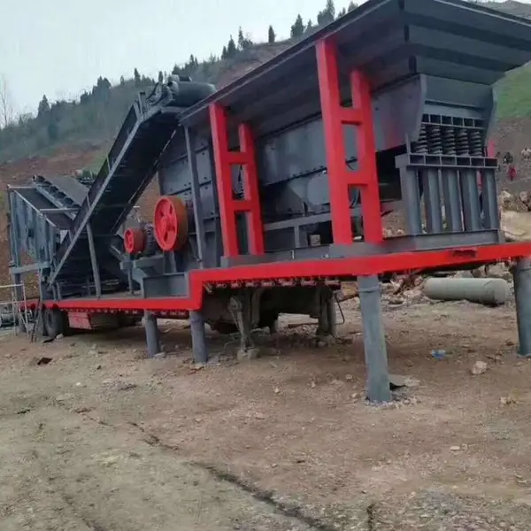 移动式锤式破碎机 建筑垃圾破碎机 石料箱式移动破碎站