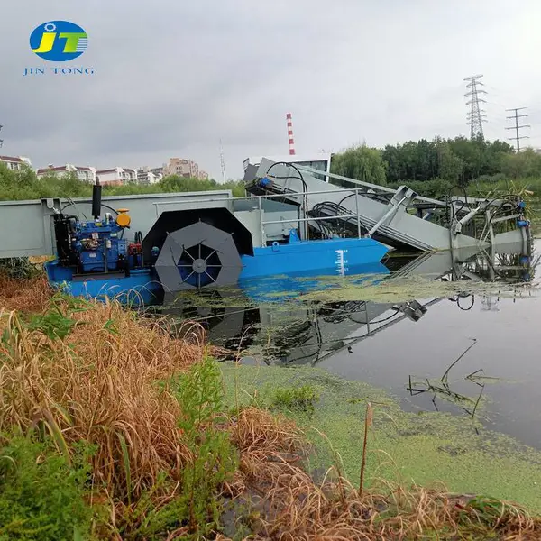 安徽水葫芦收割船 水浮萍杂草打捞船 河面垃圾清洁船