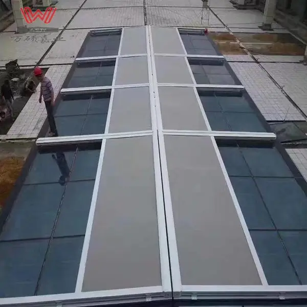 顺义户外遮阳篷-电动窗帘-电动遮阳篷-耐力板遮雨篷-玻璃房顶遮阳帘-手动蜂巢帘