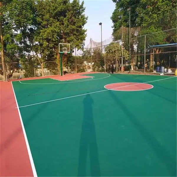 南通水性硅PU球场材料厂 球场地面铺设 丙烯酸地面 塑胶篮球场