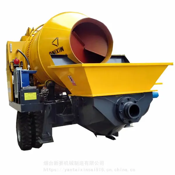 小型混凝土搅拌拖泵 40型混凝土搅拌泵送一体机 细石砂浆液压喷涂机