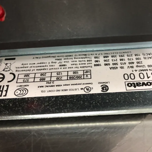 供应 Lovato Electric 接触器 11B31000110