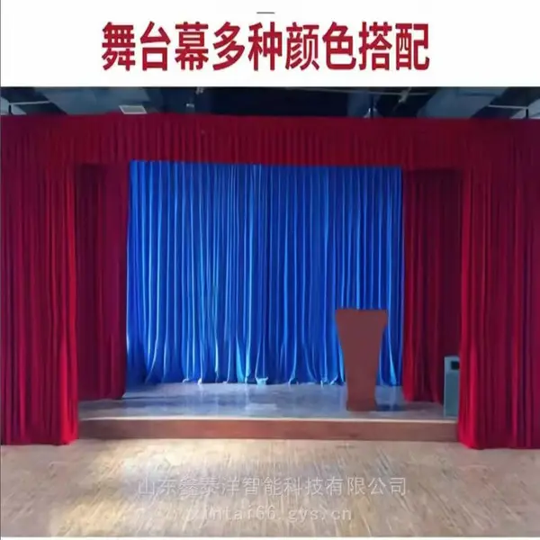 舞台幕布厂生产电动会议背景阻燃天鹅绒幕布 金丝绒大幕