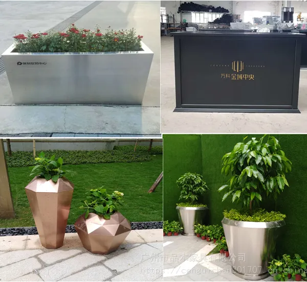 户外不锈钢圆形花槽 街道园林景观花箱花钵种植箱厂家