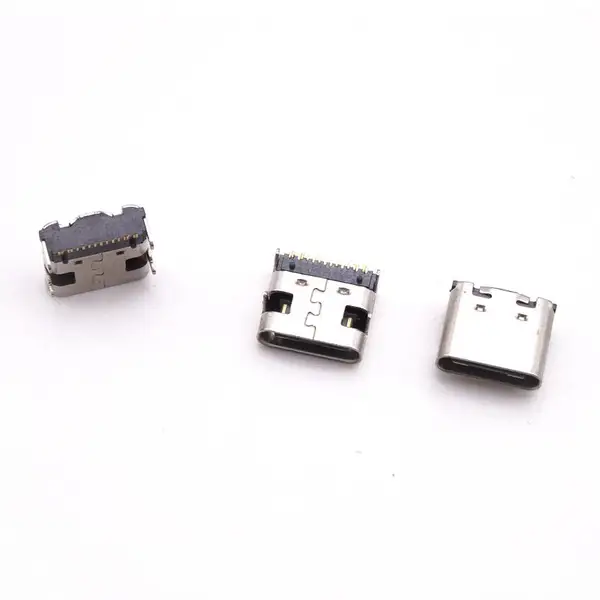 工厂直销TYPE C12P-16P母座短体6.5四脚插板板上SMT