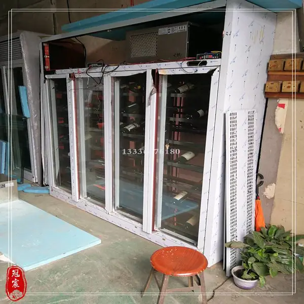 双层夹胶玻璃不锈钢红酒柜/承接北京酒店不锈钢酒架加工定做