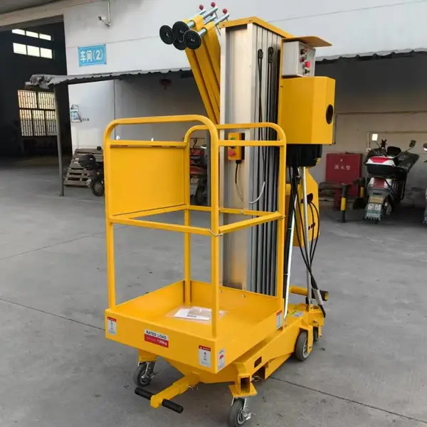 移动铝合金升降机电动液压升降平台单双柱直流小型高空作业登高车