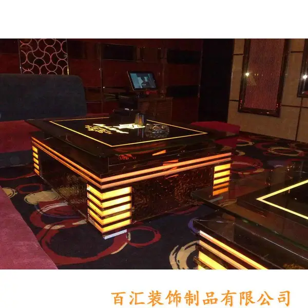 KTV夜总会发光茶几KTV新版茶几KTV包间沙发茶几定制厂家