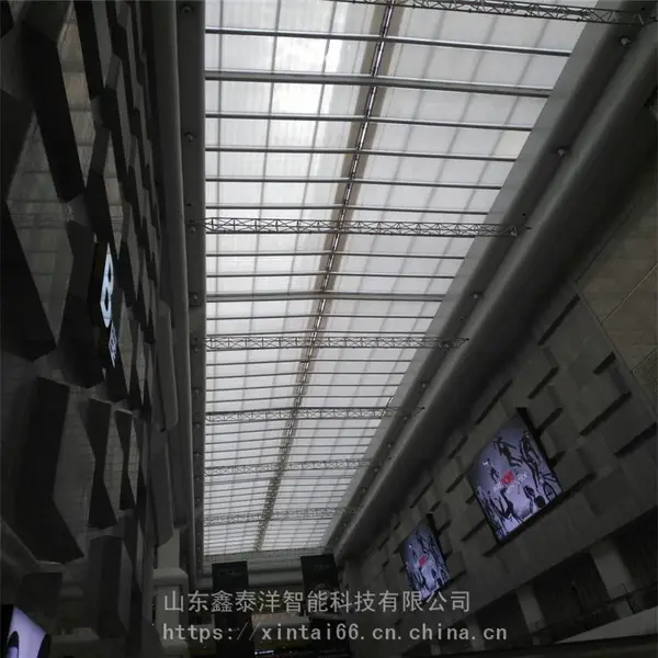 石家庄酒店 商场购物中心大型采光顶电动天棚帘 阳光房智能遮阳帘