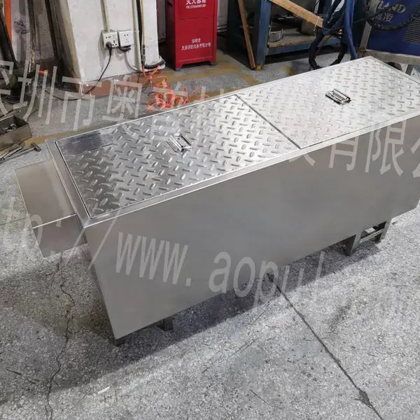 厨房不锈钢油水分离器餐厅饭店地面垫高嵌入式隔油池防滑能踩