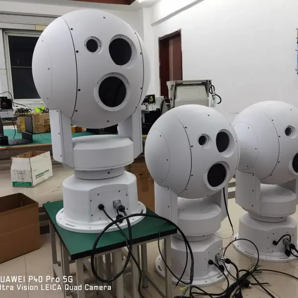 供应码头海港货运船只流量监测激光热成像三光谱球形转台