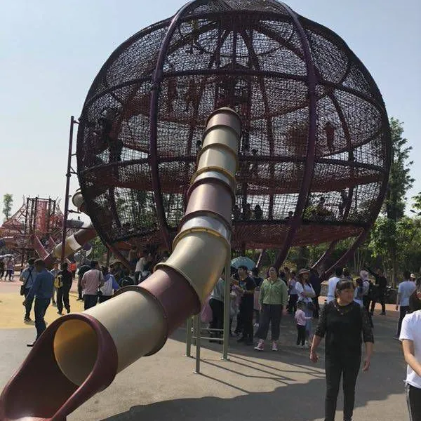 户外木质滑梯_攀爬设备生产_攀爬设备定制