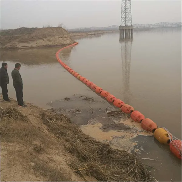 电站水葫芦清理浮体 河道垃圾拦网拦污浮桶_水库隔挡水面漂浮物