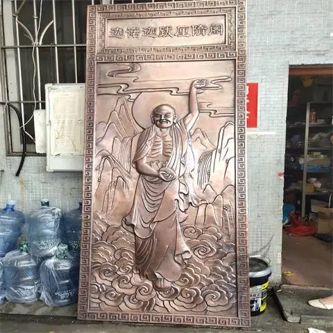 ***订制纯紫铜手工锻打浮雕壁画 锻铜浮雕画定做栩栩如生